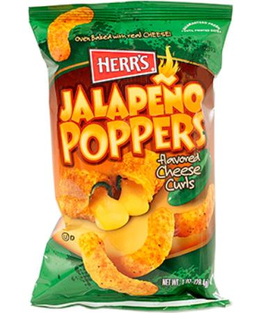 Herr's Jalapeno Popper Cheese Curls, 1 Ounce (Pack of 42 bags) Jalapeno Popper Cheese 1 Ounce (Pack of 42)