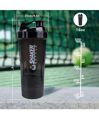 Buy XTK Shaker Bottle - 473ml Protein Shaker with Storage & Mixing Ball | BPA-Free Sports Water Bottle & Pills Organizer for Fitness - Buy Online on GoSupps.com