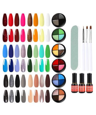 comozon 32 Pcs Gel Nail Polish Kit with UV Light  2022 Upgraded Solid Cream Gel Nail Polish  24 Colors All in One Gel Nail Kit with Base Top Coat & Brushes for DIY Nail Paint  Nail Art Design