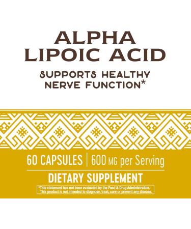 Nature's Way Alpha Lipoic Acid Supports Healthy Nerve Function & Antioxidant Pathways* 600 mg per 3-Capsule Serving 60 Capsules (Packaging May Vary) - Buy Online on GoSupps.com