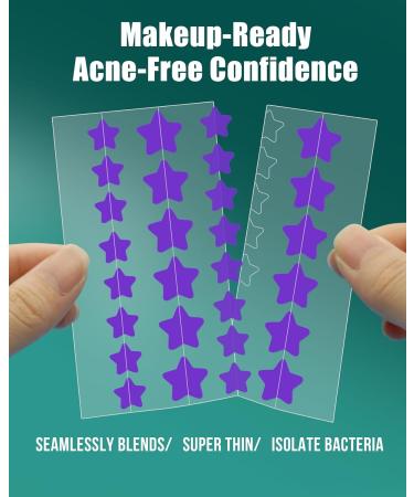 112 Dots Star Acne Patches | Cute Hydrocolloid Pimple Patches for Face - Turquoise Blue Pink & Purple Healing Stickers - Buy Online on GoSupps.com