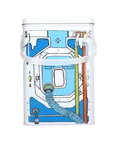 Washing Powder Storage Tin Powdered Laundry Detergent Container Iron Construction Washing Machine Modeling with Perspective Window for Storage