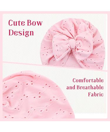 Cinaci 6-Piece Cute Baby Turban Hats with Bow for Girls - Soft Stretchy Nursery Caps for Newborns and Toddlers - Buy Online on GoSupps.com