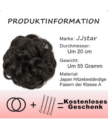 JJStar Large Dutt Hair Part with Rubber Band - Black Brown Curled Hair Tie for Women & Girls Messy Bun & Ponytail Hair Extensions - Buy Online on GoSupps.com