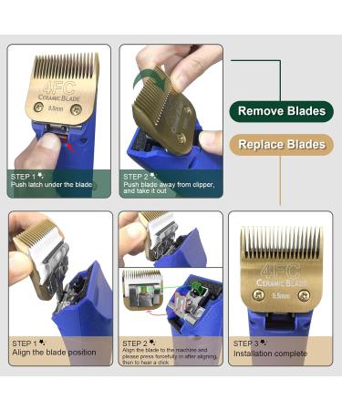 Buy 7FC/5FC/4FC Ceramic Dog Clads - Compatible with MOSER 45-50 Heiniger Andis Oster A5 Wahl KM10 - 3-Pack Gold Set - Buy Online on GoSupps.com