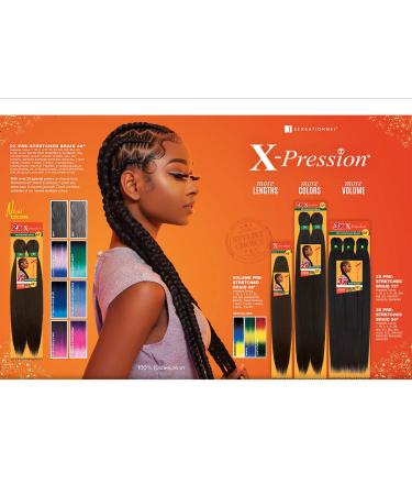 Sensationnel X-PRESTCHED 58 Braid - 3x Xpression All Kankalon Flame Retardant Hair Extensions (3T1b/Purple/Pink) - International Shipping Available - Buy Online on GoSupps.com