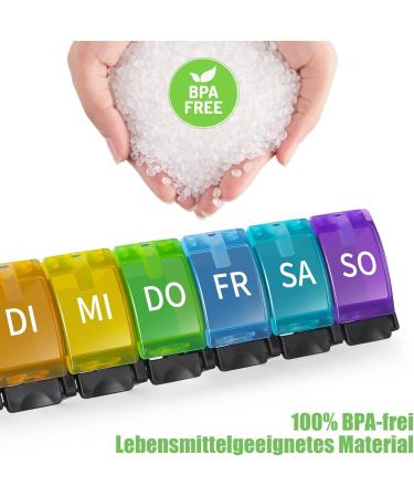 Buy Opret 7-Day Pill Organizer - German Medication Box Rainbow Colors Compact Design - Ideal for Travel & Daily Use - Buy Online on GoSupps.com