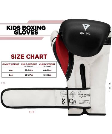 RDX Kids Boxing Gloves | 6oz & 4oz Junior Training Mitts | Maya Hide Leather | Ventilated Palm | for Muay Thai, MMA, Kickboxing | Punching Bag & Focus Pads | Black - Buy Online on GoSupps.com