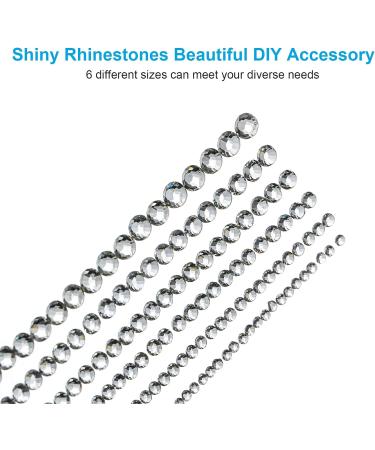 Ely D 3000PCS Clear Nail Rhinestones Flat Back Gems | 6 Sizes Crystal Rhinestone Set with Tweezer | for Nails, Face Jewels, Makeup, Crafts | 5.12*1.97*0.59 inches - Buy Online on GoSupps.com
