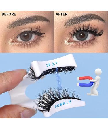 2 Pairs Reusable Magnetic Eyelashes Wispy Sandwich Magnetic Eyelashes without Eyeliner Magnetic Eyelashes Natural Look Magnetic Lashes Kit with Applicator Magnetic Cat Eye Lashes for Beginners - Buy Online on GoSupps.com