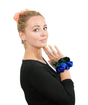 Emerald Green Velvet Hair Rubbers - Set of 2 | Stylish & Soft Hair Ties for All Hair Types - Buy Online on GoSupps.com