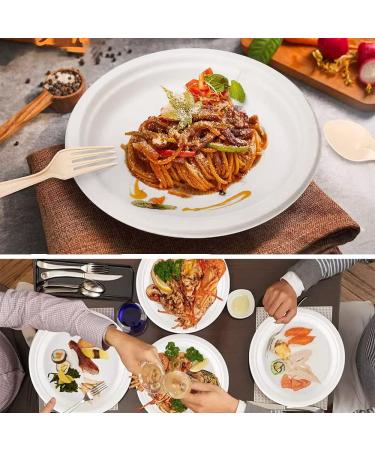 Eco Pack 150 pcs Disposable Paper Plates Set Compostable Plate Cornstarch Utensils Eco Friendly Dinnerware Kit Includes 25 Biodegradable Plates Forks Knives Spoons and Napkins for All Occasions 150 Pcs (25 People) - Buy Online on GoSupps.com