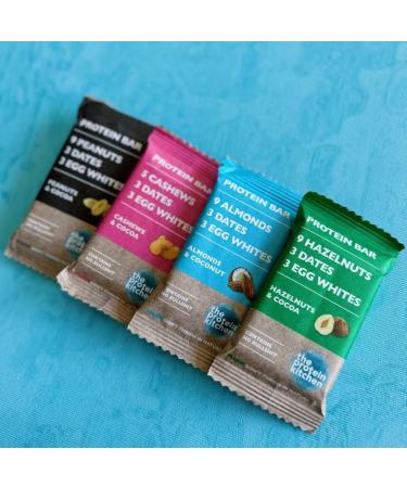 Buy Natural Protein Bars - Sugar-Free Additive-Free Snack (12x55g Mix Box) - Delicious Dates Egg Whites & Cocoa - Buy Online on GoSupps.com