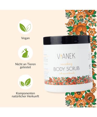 Vianek Nourishing & Smoothing Body Peeling - Vegan Natural Cosmetics for Back Acne Impure Skin & Ingrown Hair - 265g Apricot - Buy Online on GoSupps.com
