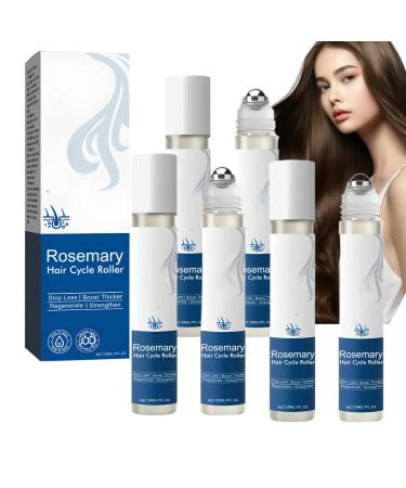 Rosmarin-Haarwachstumsserum roll on s rum naturel l'huile de romarin favorise la croissance et renforce les cheveux Anti-Haarausfall-Roller pour hommes et femmes (6pcs)