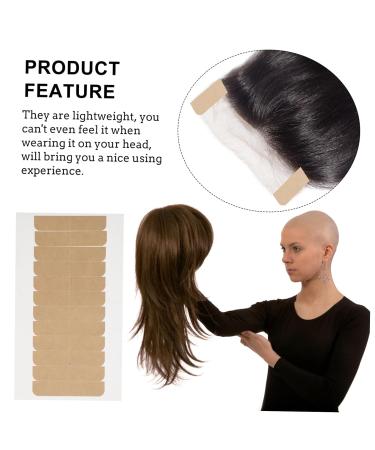 MERRYHAPY Double-Sided Tape for Hair Extensions & Wigs | Invisible Lace Wig Adhesive Strips 2x0.5cm - 5 Sheets Khaki - Buy Online on GoSupps.com