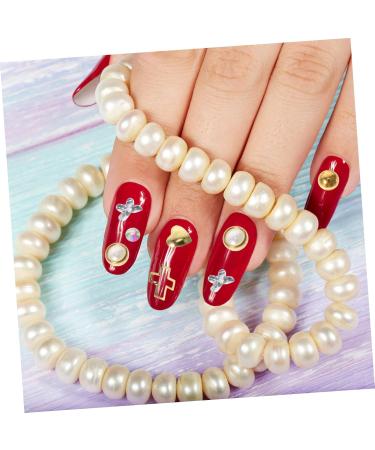 FRCOLOR 45 Boxes Nail Art Accessories Gold Trim Nail Charm Decals Nail Decals 3d Nail Art Stud Manicure Decals Strawberry Accessories Kids Gold Nail Studs Japanese White Disc Zinc Alloy - Buy Online on GoSupps.com