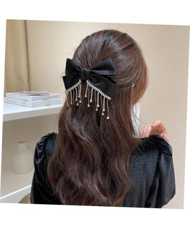 FRCOLOR Bow Hairpin Womens Hair Accessories Black Hair Clips Hair Accessories for Women Goody Hair Clips for Women For Hair Tiara Female Hairpin Tassel Yang Ying Rhinestones - Buy Online on GoSupps.com