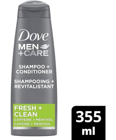 Dove Men + Care 2 in 1 Shampoo & Conditioner deep cleans hair for an invigorating effect Fresh Clean with caffeine and menthol 355 ml Fresh 355 ml (Pack of 1) - Buy Online on GoSupps.com