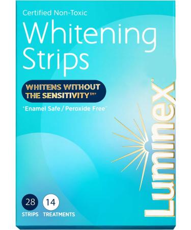 Luminuex Teeth Whitening Strips 14 Treatments 28 Strips Whitening Without The Sensitivity - Dentist Formulated and Certified Non-Toxic - Sensitivity Free