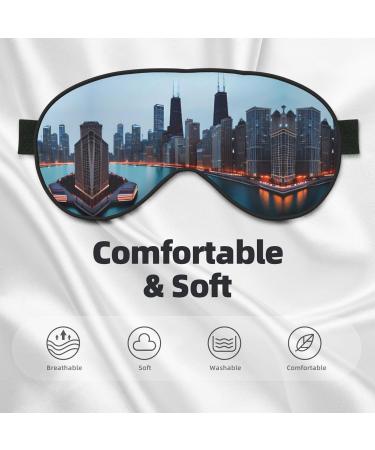 Chicago Print Unisex Eye Mask | Soft Light-Blocking Sleeping Mask for Comfort - Buy Online on GoSupps.com