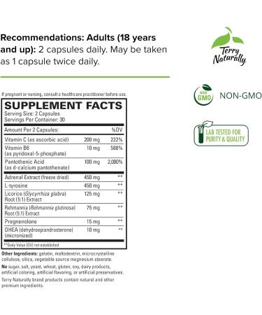 Terry Naturally Adrenaplex - Maximum Adrenal Support 60 Capsules | Boost Energy & Wellness - Buy Online on GoSupps.com