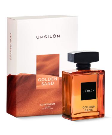UPSILON Golden Sand Eau De Parfum Premium Long Lasting Fresh & Powerful Fragrance Spray Travel Friendly Luxury Parfum Scent | Men s Perfume | 3.4 fl. oz. - Pack Of 1