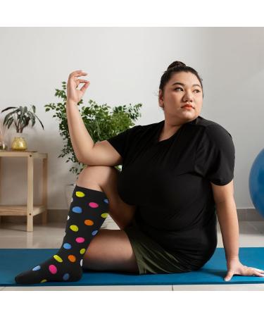 Plus Size Compression Sock For Men and Women: Graduated Compression Stockings for Support Flight Travel Running Pregnancy Sports Edema Nurses Athletic 20-30 mmHg 1Pairs Color Dots 6XL - Buy Online on GoSupps.com