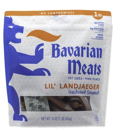 Bavarian Meats Lil' Landjaeger Hardwood Smoked Zero Sugar sausage sticks 16 0z 1 Pound (Pack of 1)