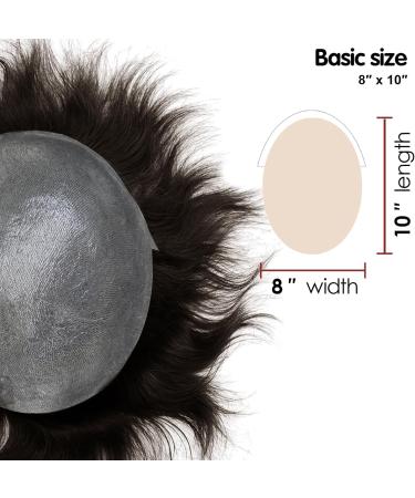 Lordhair Human Hair System for Men Mens Hair System Mens Toupee 0.03mm Thin Skin Hair Replacement System Base Size 8x10 Inch Light Medium Density Hairpiece Dark Light Brown 3# - Buy Online on GoSupps.com