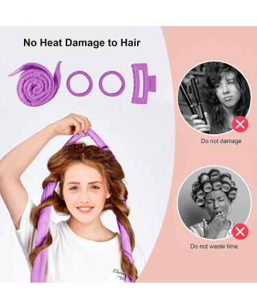CORATED Velvet Heatless Curling Rod Headband Set - No Heat Hair Curlers for Long Hair (Purple) - Buy Online on GoSupps.com