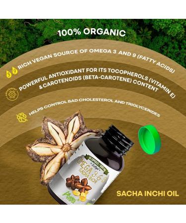 Sacha Inchi Capsules | Organic Omega 3 6 & 9 | 1000mg Softgel Pills | Odorless & Sustainably Sourced | 60 Count - Buy Online on GoSupps.com