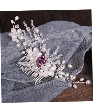 DOITOOL 1pc Braided Flower Comb Hair Accessory for Women Hair Jewels for Women Flower Hair Accessories Pearl Hair Barrettes To Weave Bride Wire White The Side Hair Comb - Buy Online on GoSupps.com