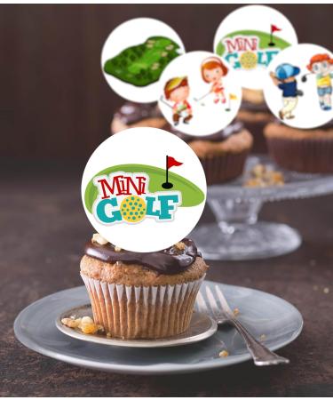 Pre-Cut Mini Golf 6A Edible Stand up Wafer Paper Cupcake Toppers Cake Decorations Birthday Party Sport (12) - Buy Online on GoSupps.com