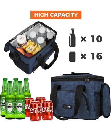 OPUX Insulated Small Cooler Bag for Travel - Heather Navy | Leakproof Lunch Bag Box for Camping, Beach, Work | Collapsible Lunch Pail - Fits 16 Cans - Buy Online on GoSupps.com