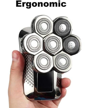 Electric Razor for Men | 5-in-1 Rechargeable Bald Head Shaver & Grooming Kit | 7 Floating Heads Beard & Nose Hair Trimmer Facial Brush - Buy Online on GoSupps.com
