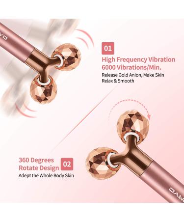 2-in-1 Electric Face Massager Roller | 24k Rose Gold 3D Roller | Crescent Shape Facial Roller Kit for Arm, Eye, Nose | Skin Care Tools - Buy Online on GoSupps.com