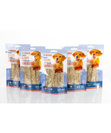 Pet Shoppe 5 Packs Rawhide Chew Strips Rice Starch 100% Natural Treats Supports Dental Puppy and Small Dogs Unflavored2 8 count (Pack of 5)