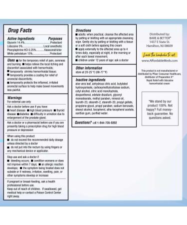 5% Lidocaine Hemorrhoid Symptom Treatment Cream for Rapid Relief - 4 OZ - Buy Online on GoSupps.com