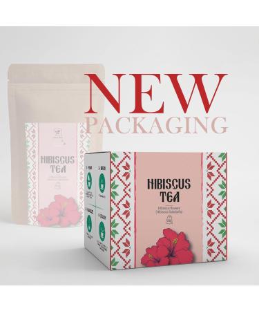 Hibiscus Tea by Amelia Rose | 50 Tea Bags | 100% Natural Hibiscus Flowers | Caffeine Free - Buy Online on GoSupps.com