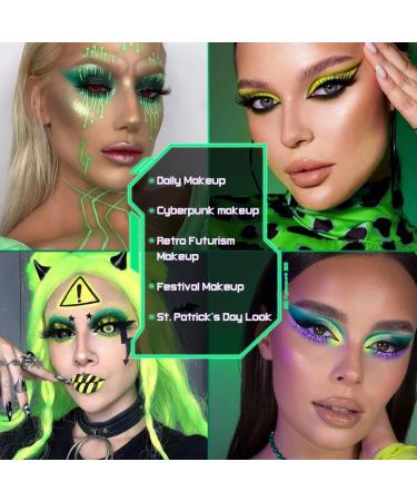  DE'LANCI DE'LANCI Green Eyeshadow Palette Blue Green Makeup Palette with Multichrome Glitter and Matte Finishes 12 Vibrant Colors Holographic Yellow Violet Highly Pigmented - Buy Online on GoSupps.com