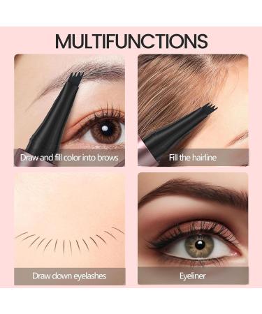 2024 New Eyebrow Pen Waterproof Eyebrow Pencil Brow Pencil with Micro-fork Tip 24 Hours Water-proof & Smudge-proof Natural Fine Stroke (dark brown) - Buy Online on GoSupps.com
