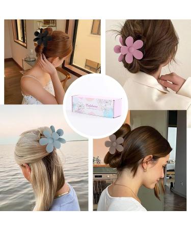 Large Flower Claw Clips for Thick Thin Curly Hair | Non Slip Matte Jaw Clips for Women | Strong Hold 3.15 Inch Daisy Hair Accessories - Buy Online on GoSupps.com