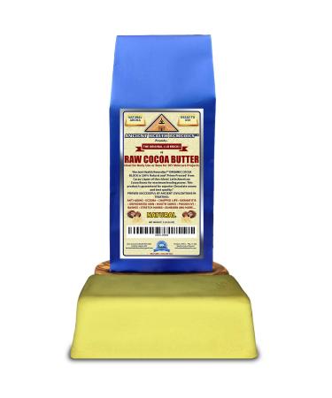 Organic Unrefined Raw Cocoa Butter 1 LB Block - Rich Chocolate Aroma for Lip Balms & Stretch Marks - Buy Online on GoSupps.com