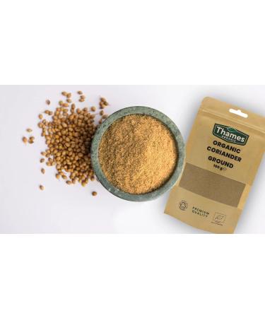 Thames Organic Coriander Ground 250g - Certified Non-GMO Vegan, No Additives, Resealable Bag - Buy Online on GoSupps.com