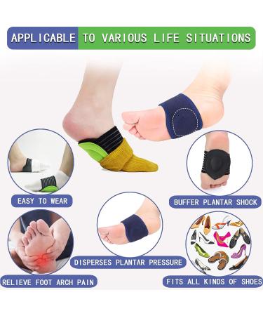 SUBAOQI Plantar Fasciitis Relief Foot Band Support Sleeve - 2 Pair Set for Pain, High Arch, Flat Foot, Heel Spur - Men and Women - Buy Online on GoSupps.com