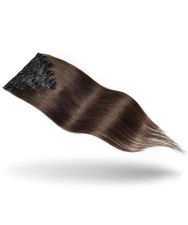 ROSEBUD 10 Inch Clip in Hair Extensions 60g REMY Human Hair 8Pcs 18 Clips - Medium Brown - Buy Online on GoSupps.com