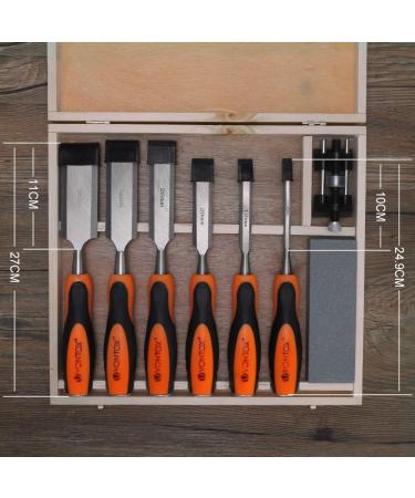 V VONTOX 8 Pcs Wood Chisel Set  Wood Chisel & Honing Guide & Sharpening Stone  Wood Carving Chisel Set for Woodcarving  Carpentry  Trimming The Edges - Buy Online on GoSupps.com