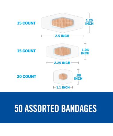 Nexcare Clear Waterproof Bandages 432-50-CA Assorted Sizes 50/Pack Assorted 50 Count - Buy Online on GoSupps.com