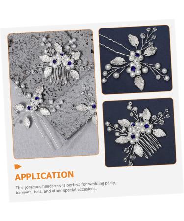 Angoily 5 Sets Bridal Wedding Comb Banquet Hair Accessory Bridal Hair Clip Bridal Hair Comb Bride Hair Fork Wedding Hair Clip Decorative Hair Combs Flower Women's Beautiful Hair up Zircon - Buy Online on GoSupps.com